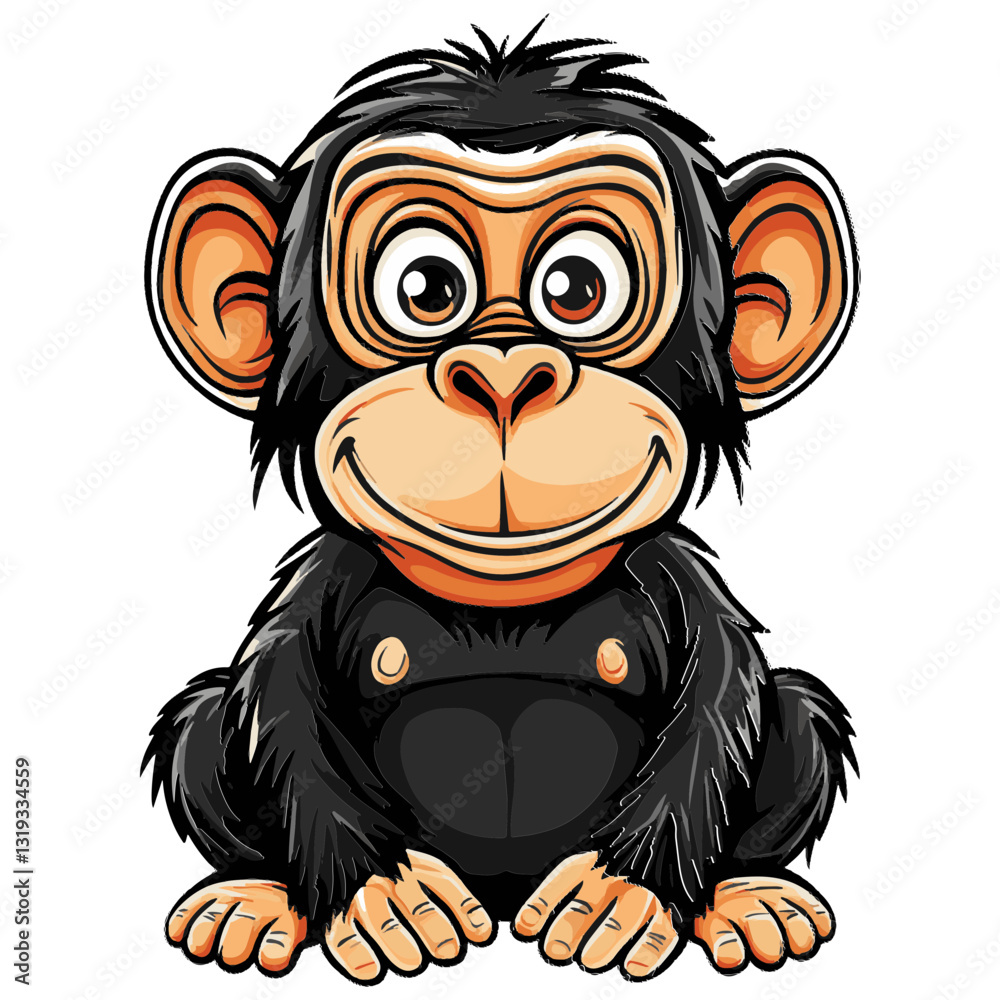 Fototapeta premium monkey cartoon vector illustration
