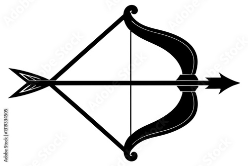 Bow and arrow archery silhouette vector