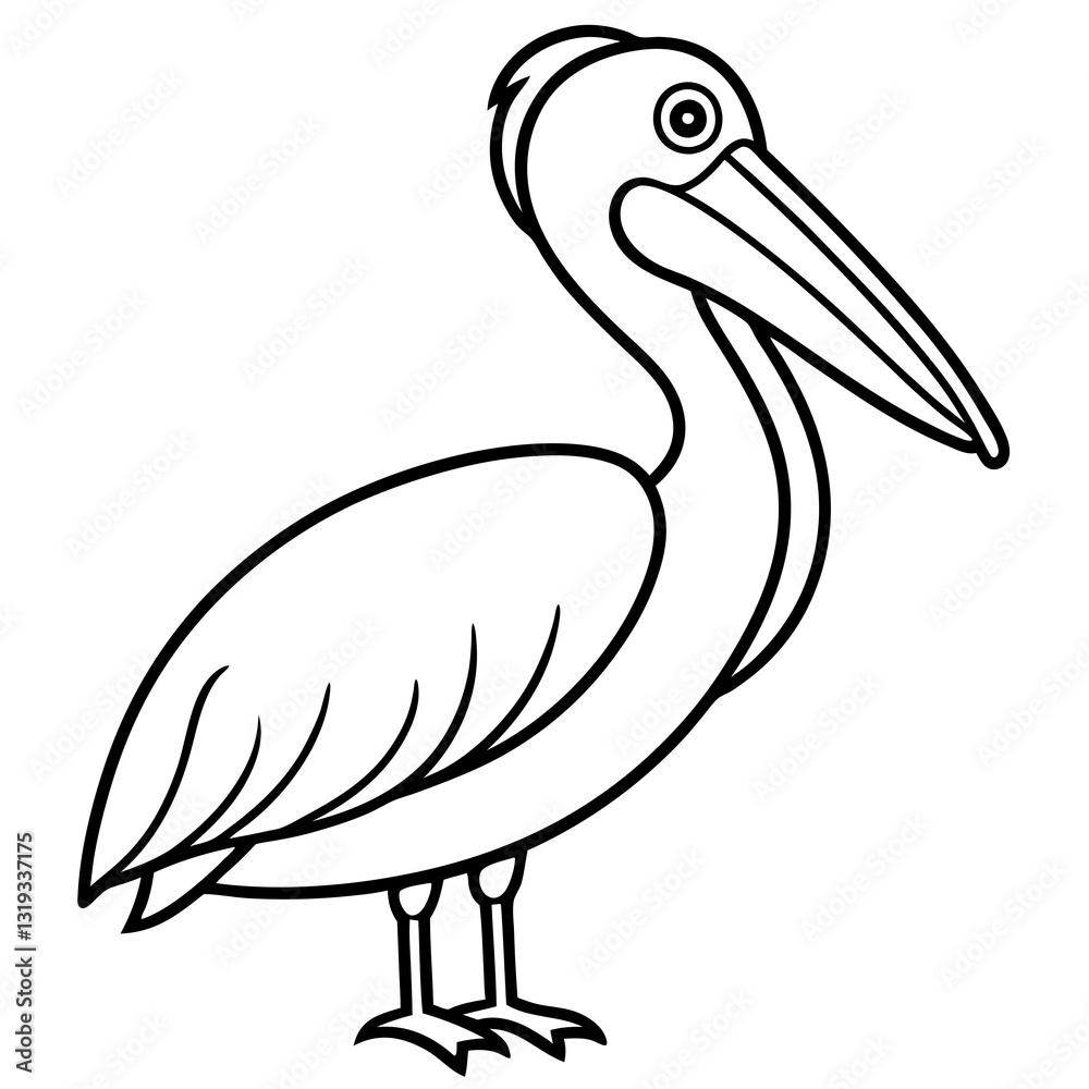 Fototapeta premium Elegant Pelican in One Line Vector Design