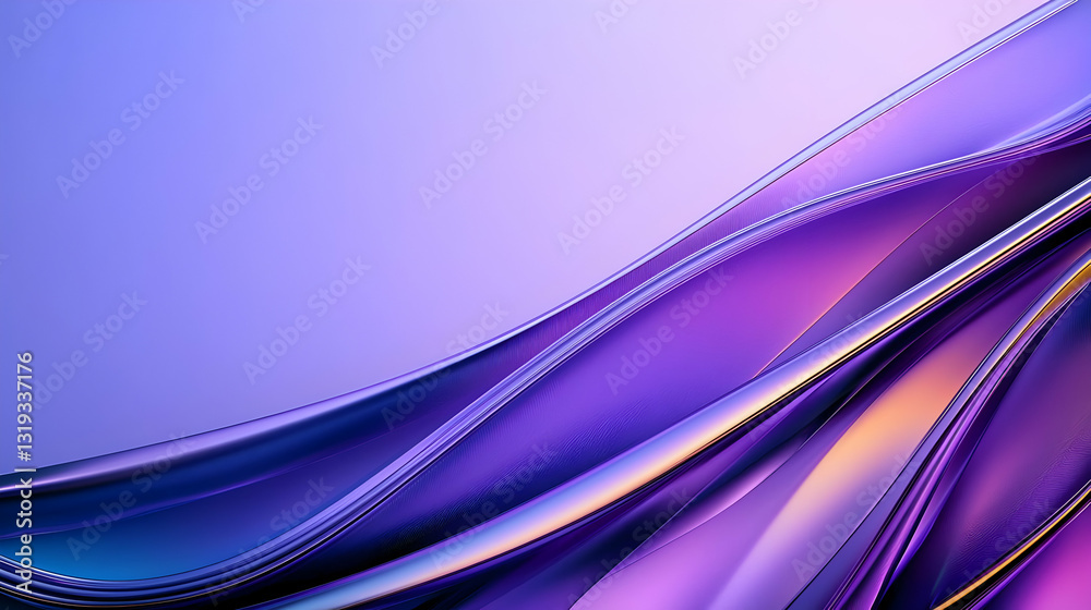 Fototapeta premium Abstract Purple And Blue Wave Pattern On Gradient Background With Smooth Flowing Motion And Dynamic Energy In Modern Digital Art Style