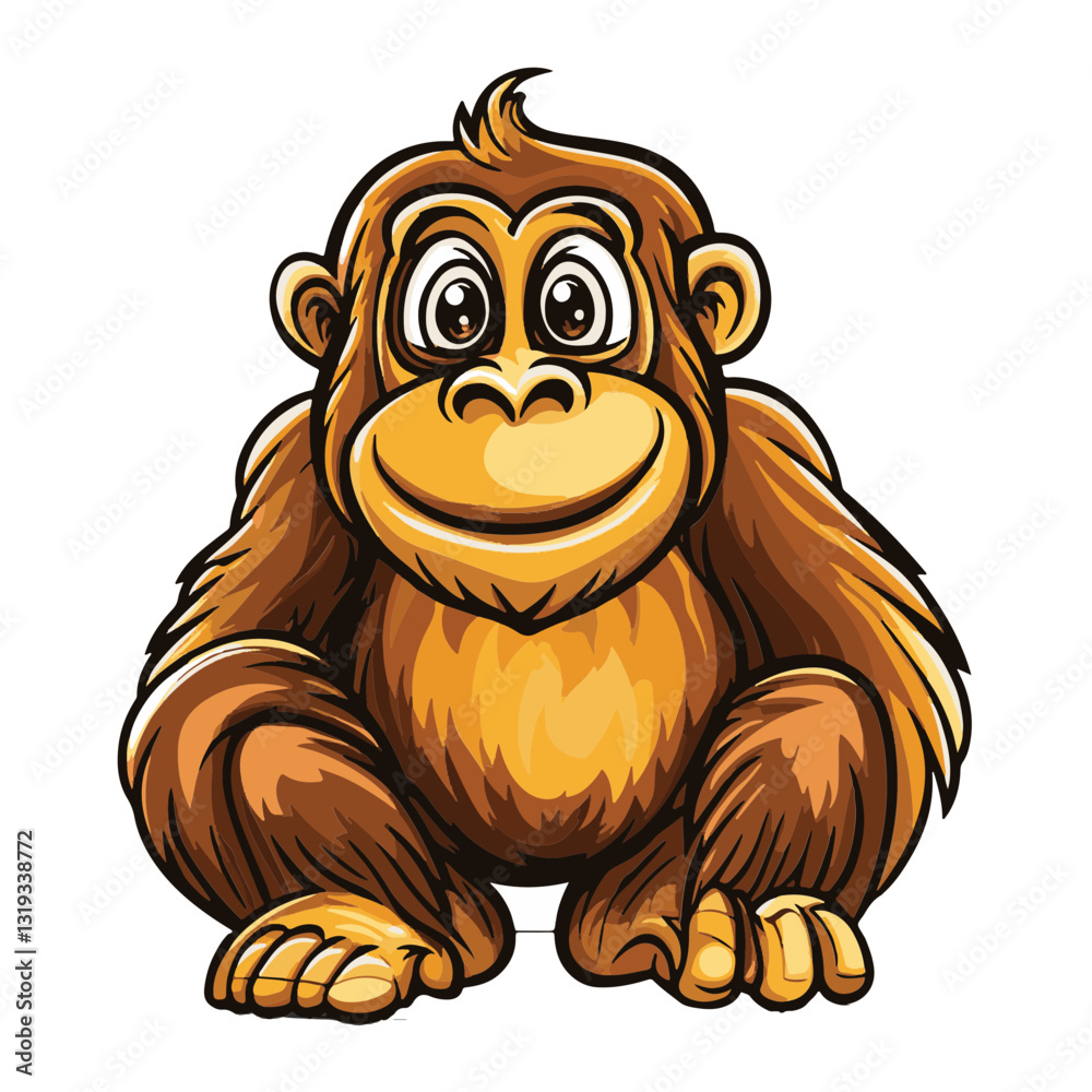 Obraz premium monkey cartoon vector illustration 