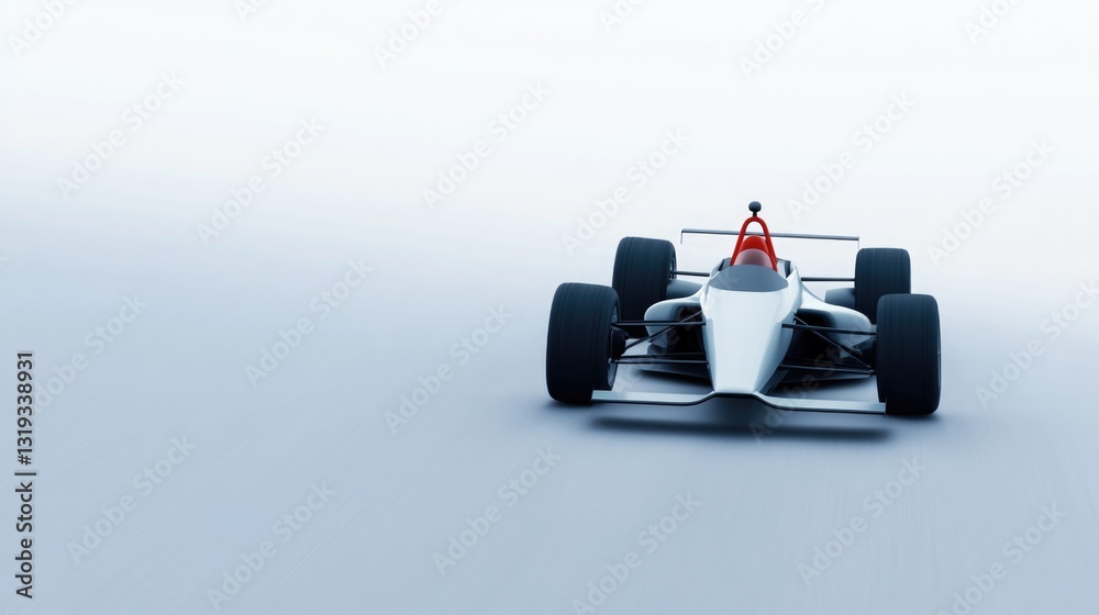 Naklejka premium dynamic 3d render of racing car sleek aerodynamics and detailed textures placed on blank background copy space
