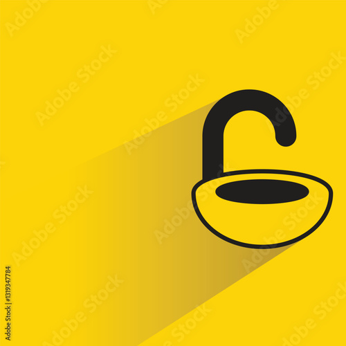 sink icon with shadow yellow background