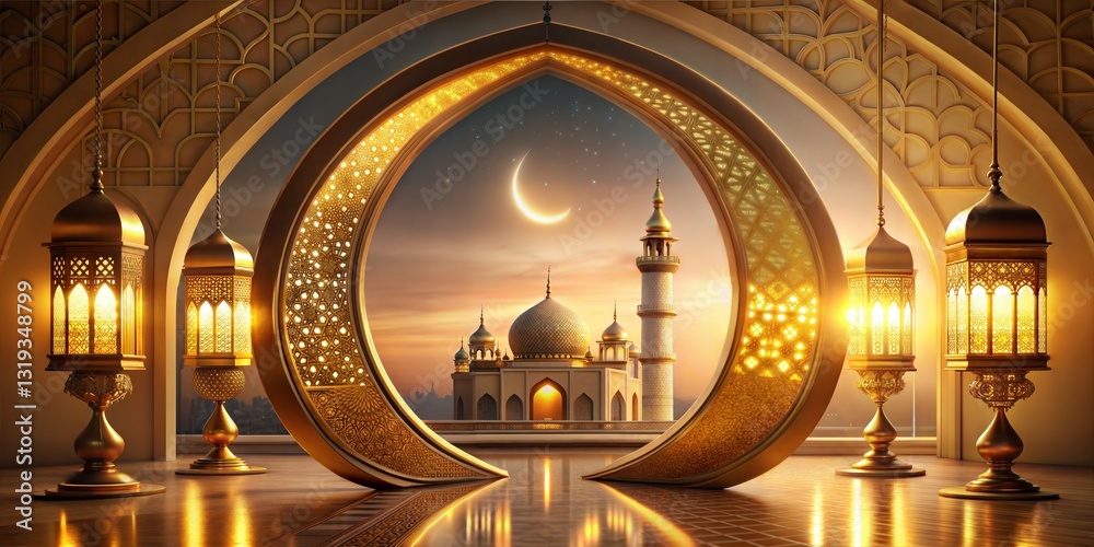 Obraz premium Golden Islamic Archway