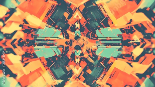 Vibrant abstract pattern showcasing a blend of colors and shapes with a modern touch.