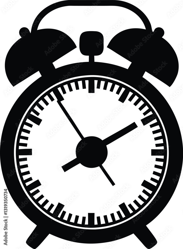 Alarm clock silhouette vector illustration Alarm clock silhouette vector illustration