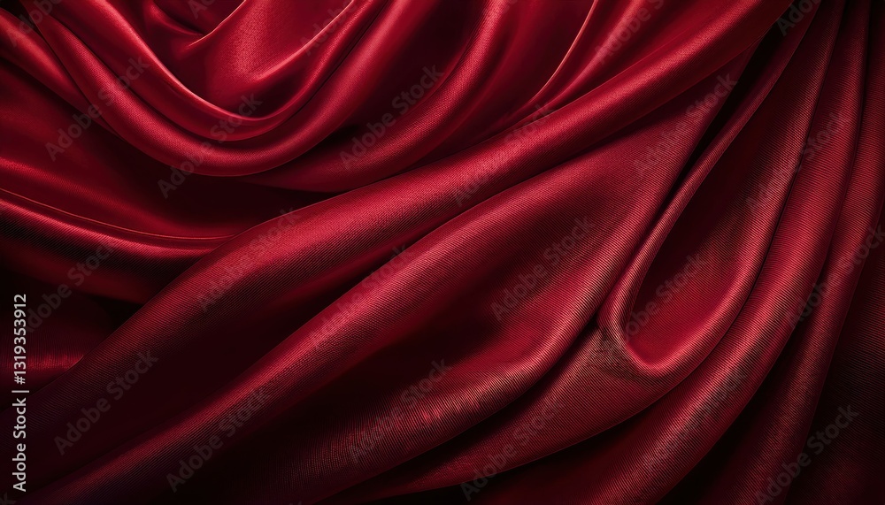 Fototapeta premium Crimson allure: the passion of flowing silk