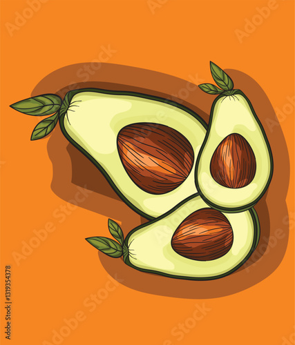 Freshly cut avocado halves showcasing vibrant green and brown tones