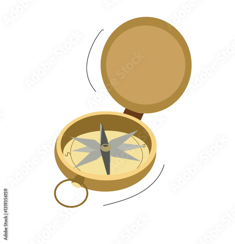sea compass.eveals nautical symbols and wind rose with directions and arrow.