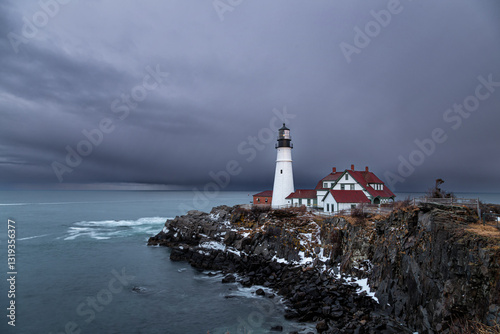 Sunset in Portland Lighthouse, Maine