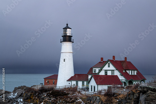 Sunset in Portland Lighthouse, Maine