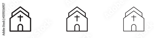 Church Icons in different stroke sizes