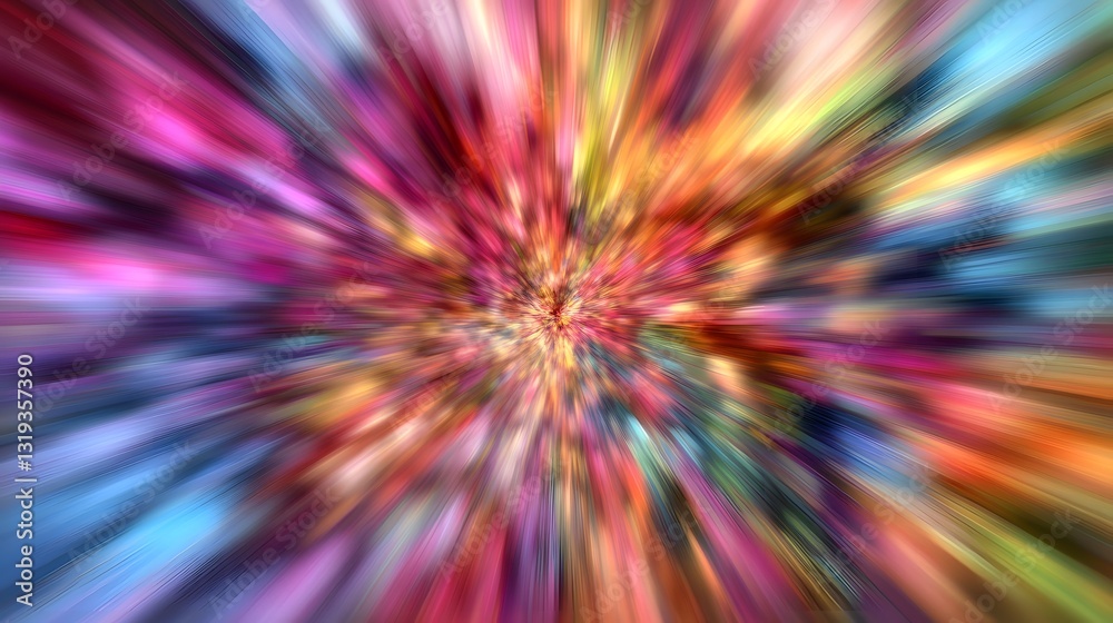 An abstract explosion of vibrant colors radiating from the center An abstract explosion of vibrant colors radiating from the center