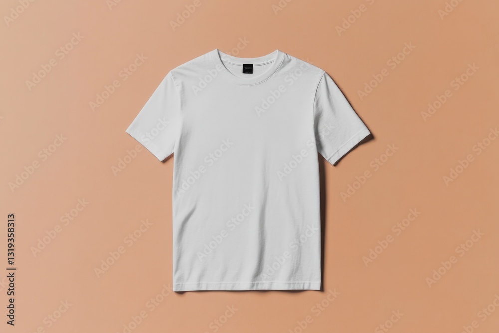 capture blank t-shirt mockup lying flat against neutral background with ample copy space surrounding it capture blank t-shirt mockup lying flat against neutral background with ample copy space surrounding it