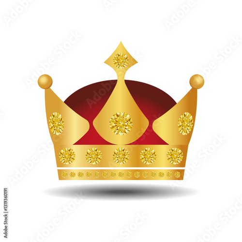 Golden crown on a white background