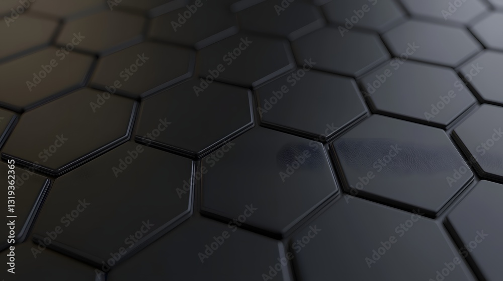 Abstract Black Hexagonal Pattern with Shiny Texture and Geometric Design Elements Abstract Black Hexagonal Pattern with Shiny Texture and Geometric Design Elements