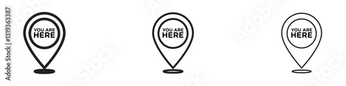 You are here pointer Icons in different stroke sizes