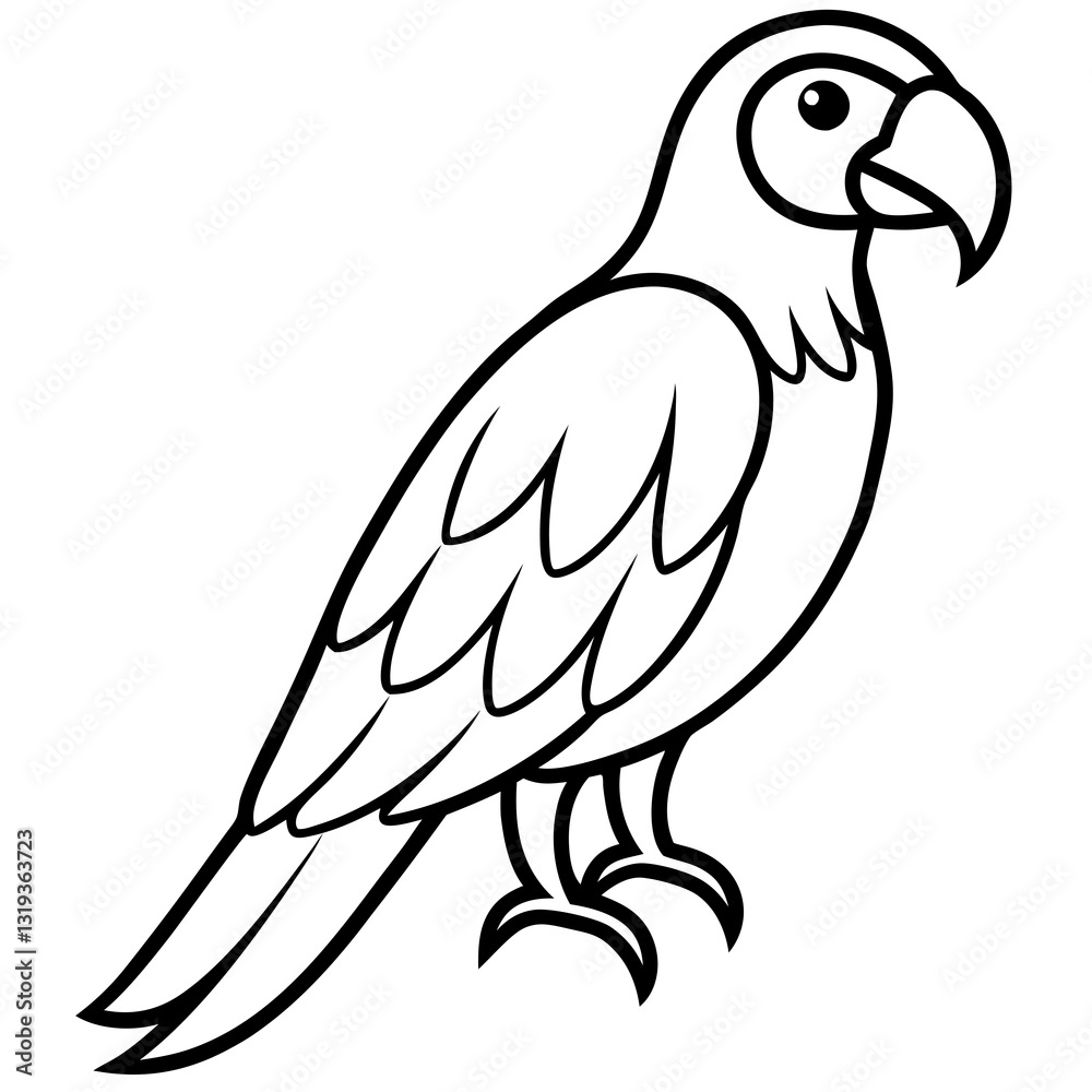 Obraz premium Minimalist Macaw Vector Art