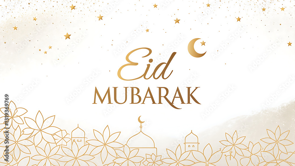 Obraz premium a clean and sophisticated- Eid Mubarak typograph
