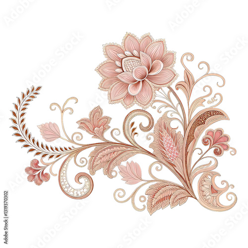 Exquisite vintage-style floral lace on a white background.