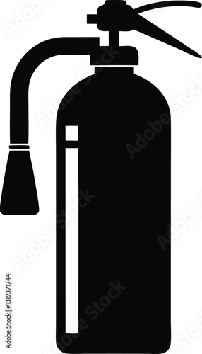 Fire extinguisher icon. Black Fire extinguisher silhouette vector illustration