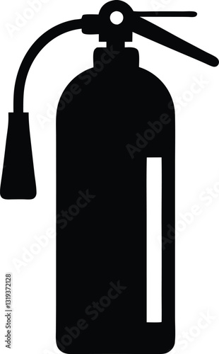 Fire extinguisher icon. Black Fire extinguisher silhouette vector illustration