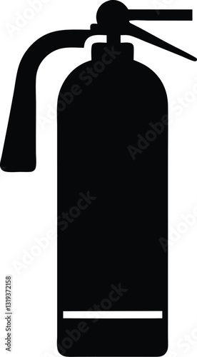 Fire extinguisher icon. Black Fire extinguisher silhouette vector illustration