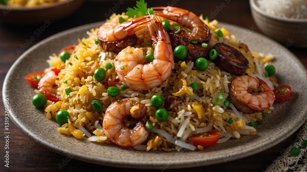 Mouthwatering Shrimp Fried Rice Served in a Bowl Mouthwatering Shrimp Fried Rice Served in a Bowl