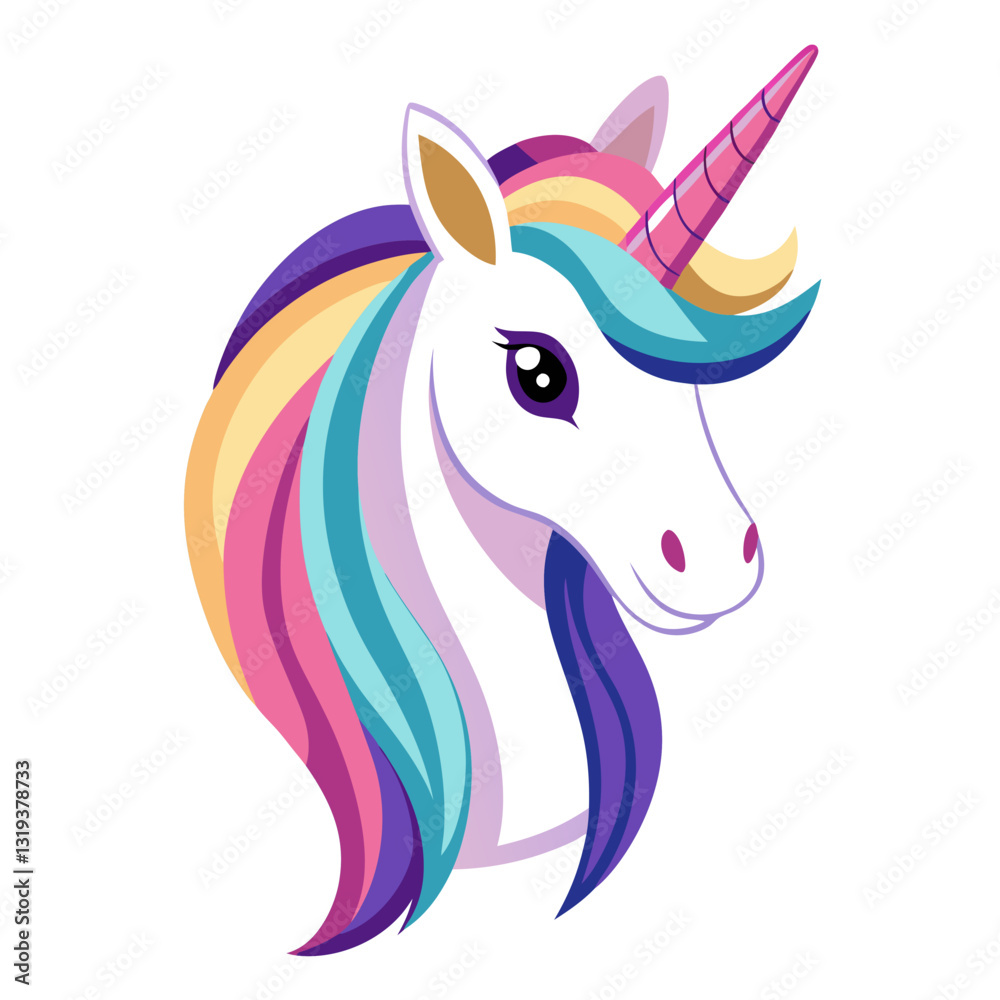 Fototapeta premium unicorn head vector 