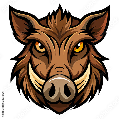 wild boar head vector 
