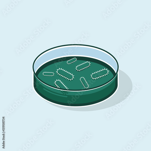 Laboratory Equipment: Petri Dish with Developing Bacteria