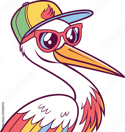 Cool Stork Illustration
