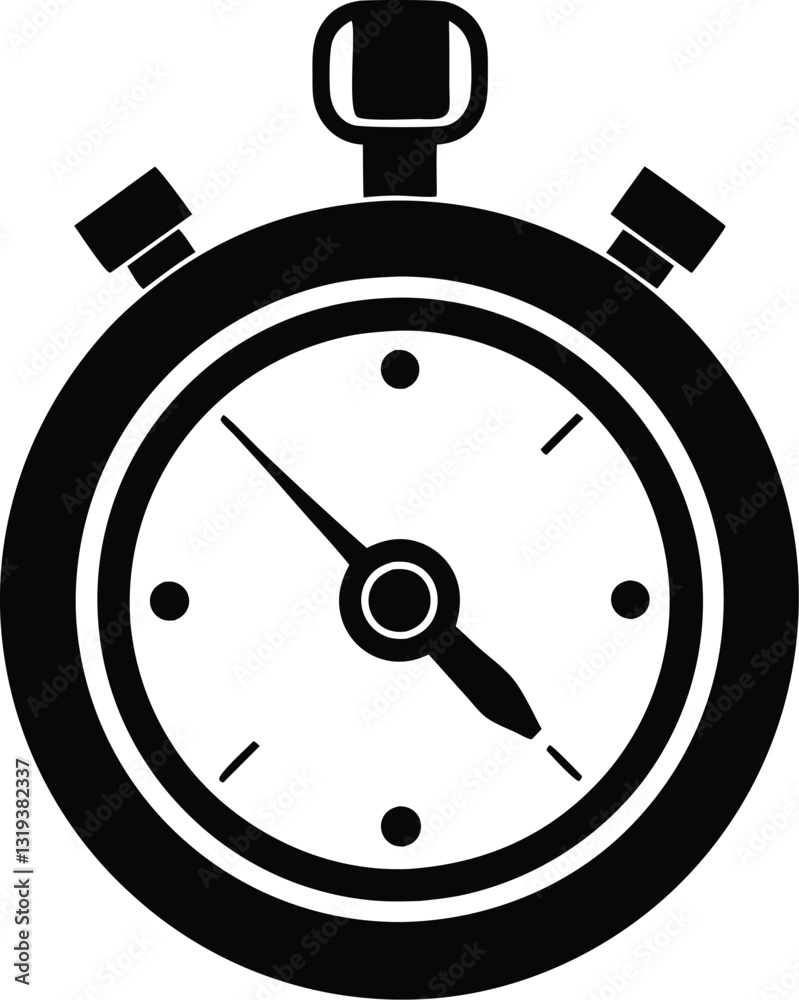 Stopwatch silhouette vector illustration Stopwatch silhouette vector illustration