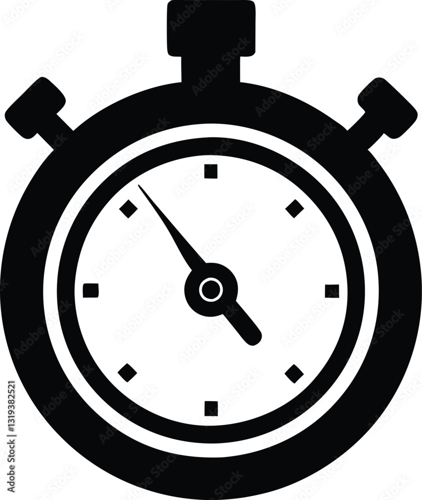 Stopwatch silhouette vector illustration Stopwatch silhouette vector illustration
