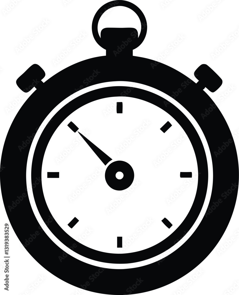 Stopwatch silhouette vector illustration Stopwatch silhouette vector illustration