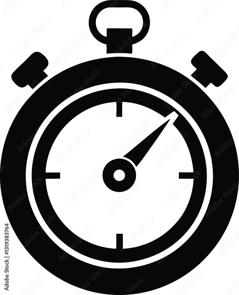 Stopwatch silhouette vector illustration Stopwatch silhouette vector illustration