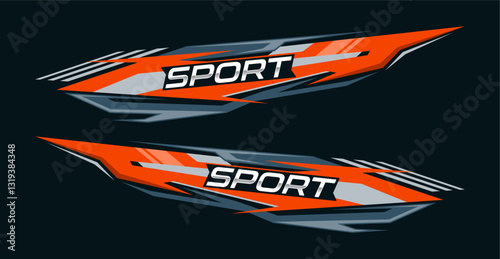 Side body graphic sticker design for car vectors. design stripes sports for car wrap. racing decals for tuning.