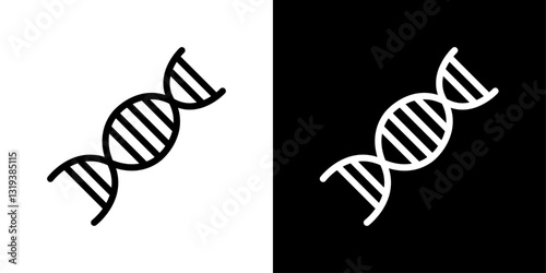 DNA icon set in black and white colors