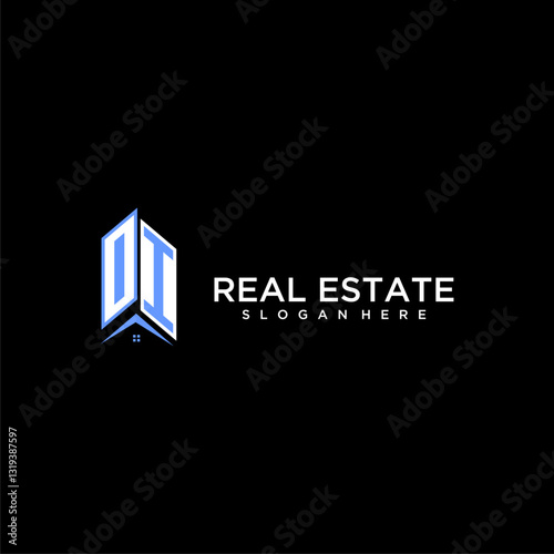 OI initial monogram building and roof logo for real estate
