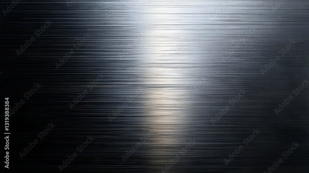 Dark Metallic Background With Horizontal Brushed Lines And Light Reflection Dark Metallic Background With Horizontal Brushed Lines And Light Reflection