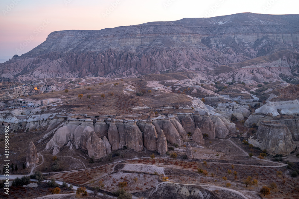 Rocky landscape in Cappadocia, Kapadokya, Turkey