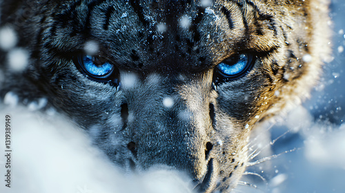 A wildcat's intense eyes pierce through the dense fur of its feline portrait