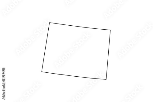 Map of Wyoming state, US
