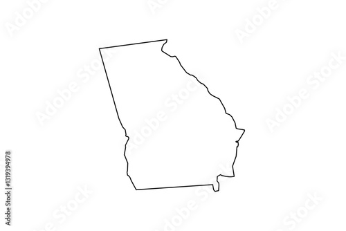 Map of Georgia state, US