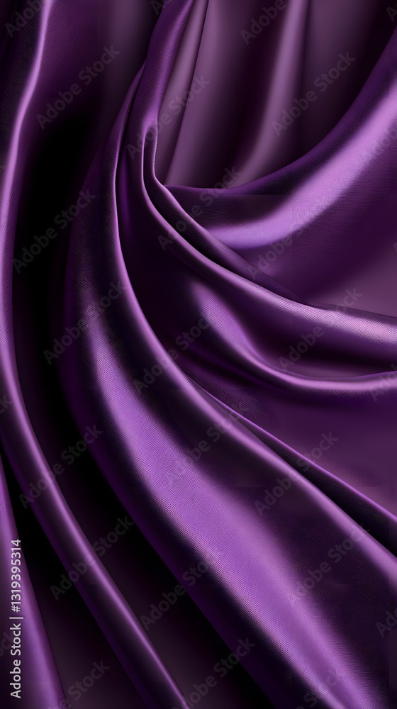 Obraz premium Velvet Dreams: Intricate folds of rich purple fabric create a mesmerizing play of light and shadow. The luxurious texture invites touch, and the deep hue evokes feelings of elegance and opulence.