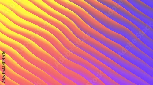 4k color format. Bright corporate abstract background. Animation of diagonal stripes, paper wave. Digital minimalistic geometric 3D graphics design. Production line. Seismic activity.