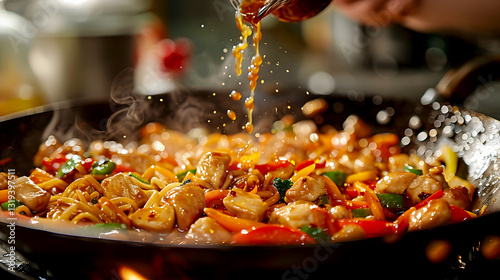 Delicious Stir-Fry with Fresh Vegetables and Tender Chicken Pieces
