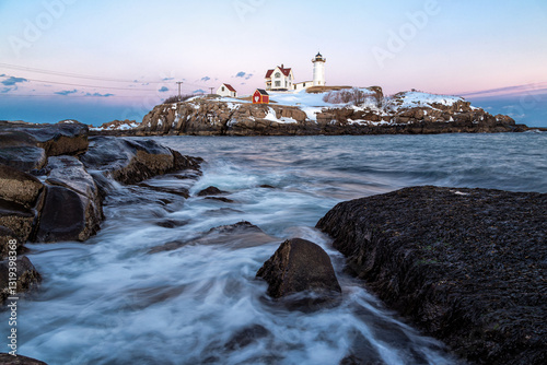 Sunset on Nubble Lighthouse, Maine
