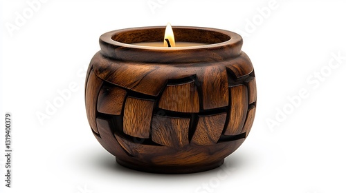 Wallpaper Mural Wooden Candle Holder, Isolated, White Background Torontodigital.ca