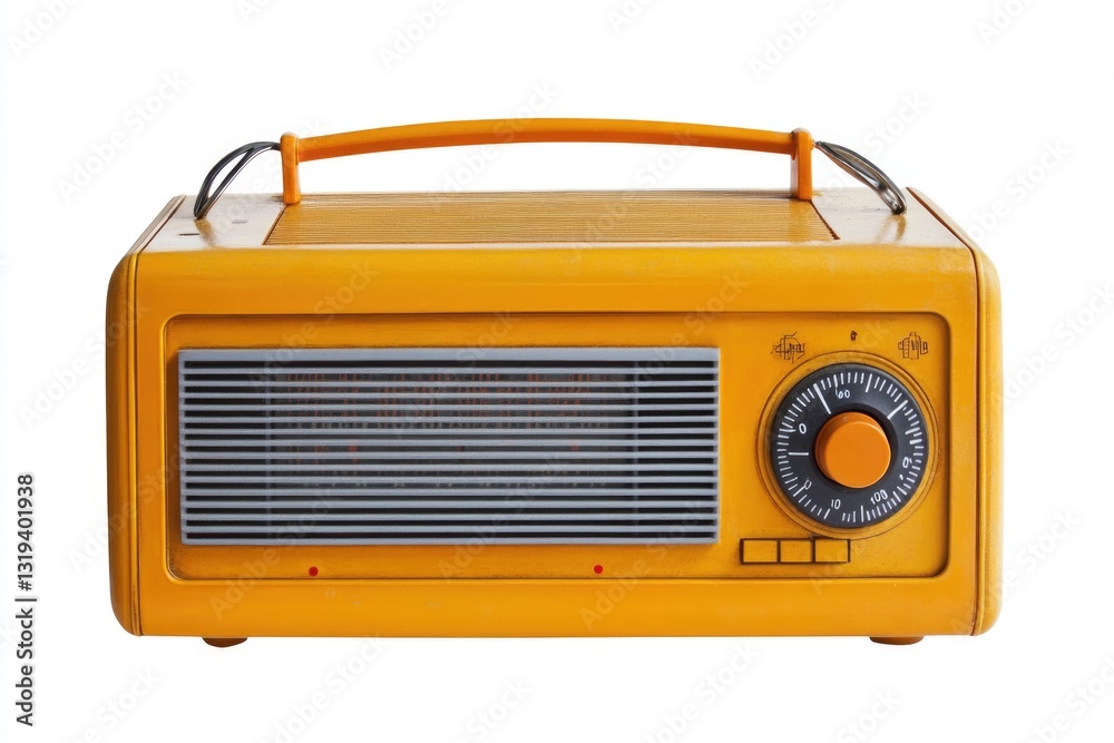 Isolated Emergency Radio with Dial and Crank for Broadcast and Alert Functions Isolated Emergency Radio with Dial and Crank for Broadcast and Alert Functions